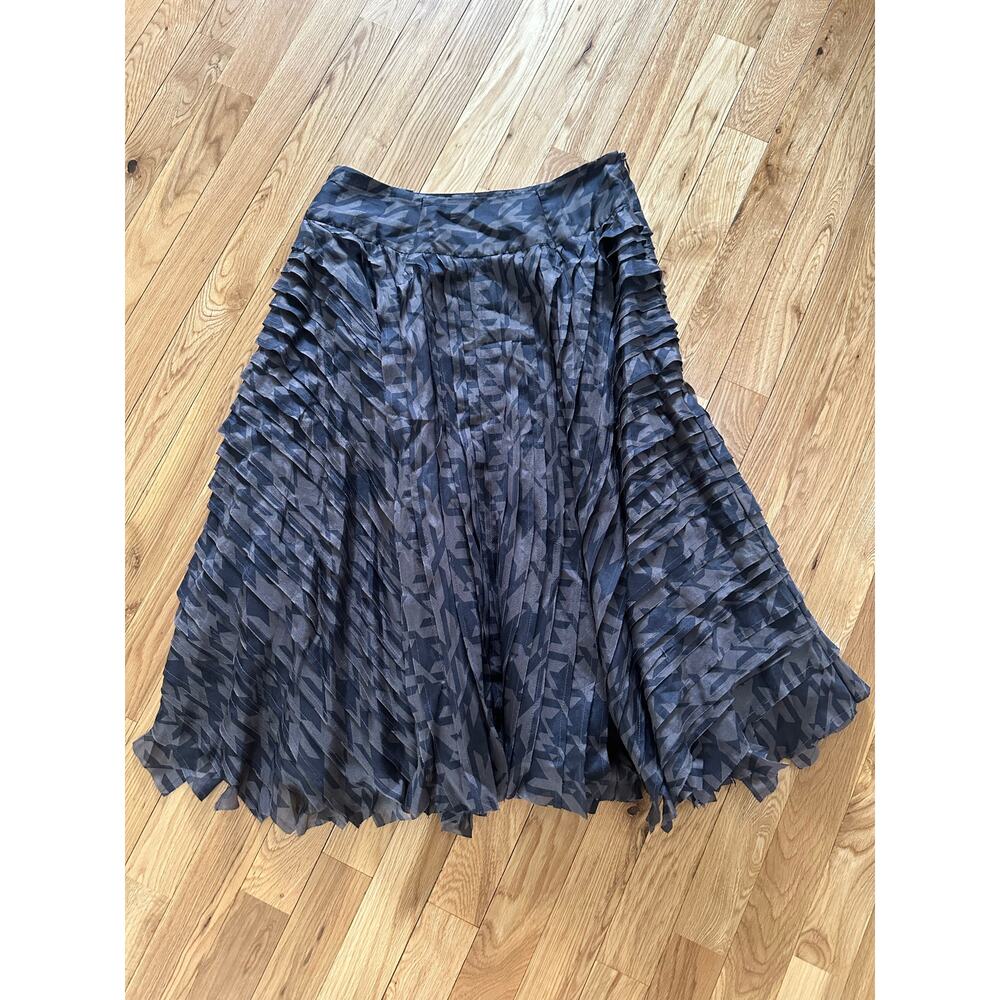 DKNY Vintage Y2K Silk Asymmetric Whimsygoth Midi Skirt Size 6 Small